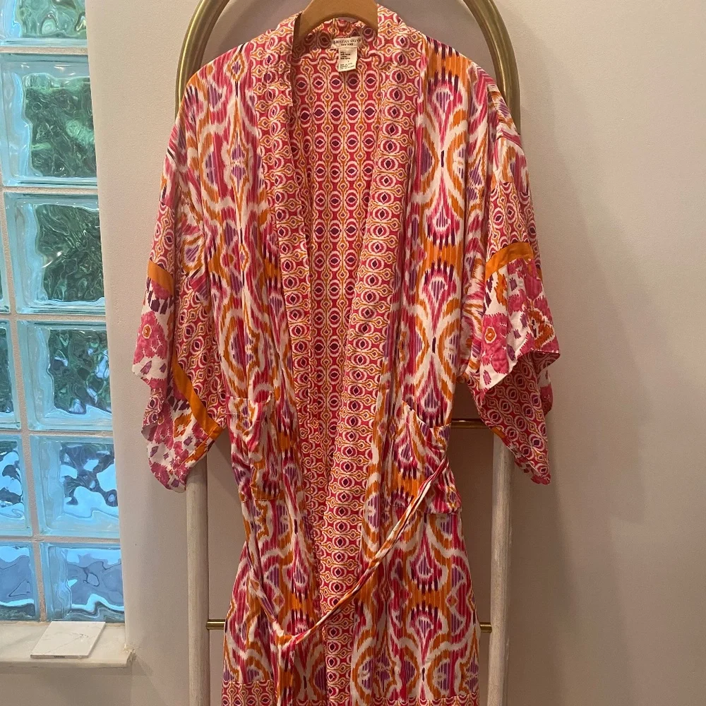 Christian Siriano Reversible Multicolored Kimono w Pockets Oversized Size M - Picture 1 of 6